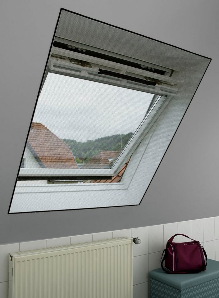 GARDINIA Fliegengitter-Gewebe Insektenschutz Dachfenster Gaze, mit Reißverschluss für Dachfenster-Griff von GARDINIA