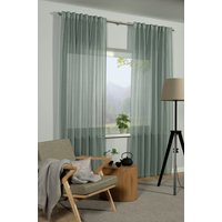 GARDINIA Gardine "GRS Schal Zen Silence mit Gardinenband", (1 St.), blickdicht, Kunststoff, Stoff aus 50 % recyceltes Polyester von GARDINIA