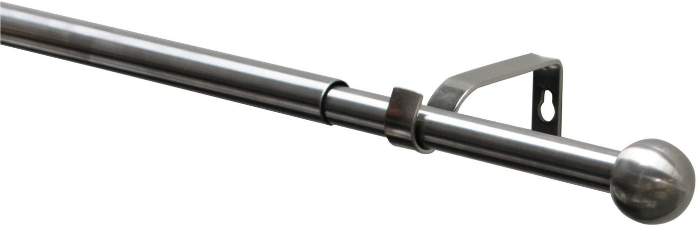 GARDINIA Gardinenstange Gardinenstangen Set Kos, Ø 19 mm, 1-läufig, mit Bohren, Metall, mit Bohren, Schrauben, Wandmontage, Metall, Kugel, Ø 19/16 mm von GARDINIA
