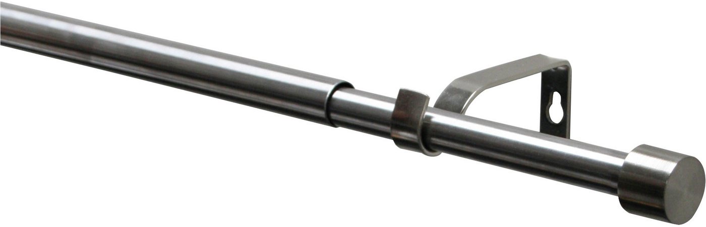 GARDINIA Gardinenstange Gardinenstangen Set Kos, Ø 19 mm, 1-läufig, mit Bohren, Metall, mit Bohren, Schrauben, Wandmontage, Metall, Ø 19/16 mm von GARDINIA