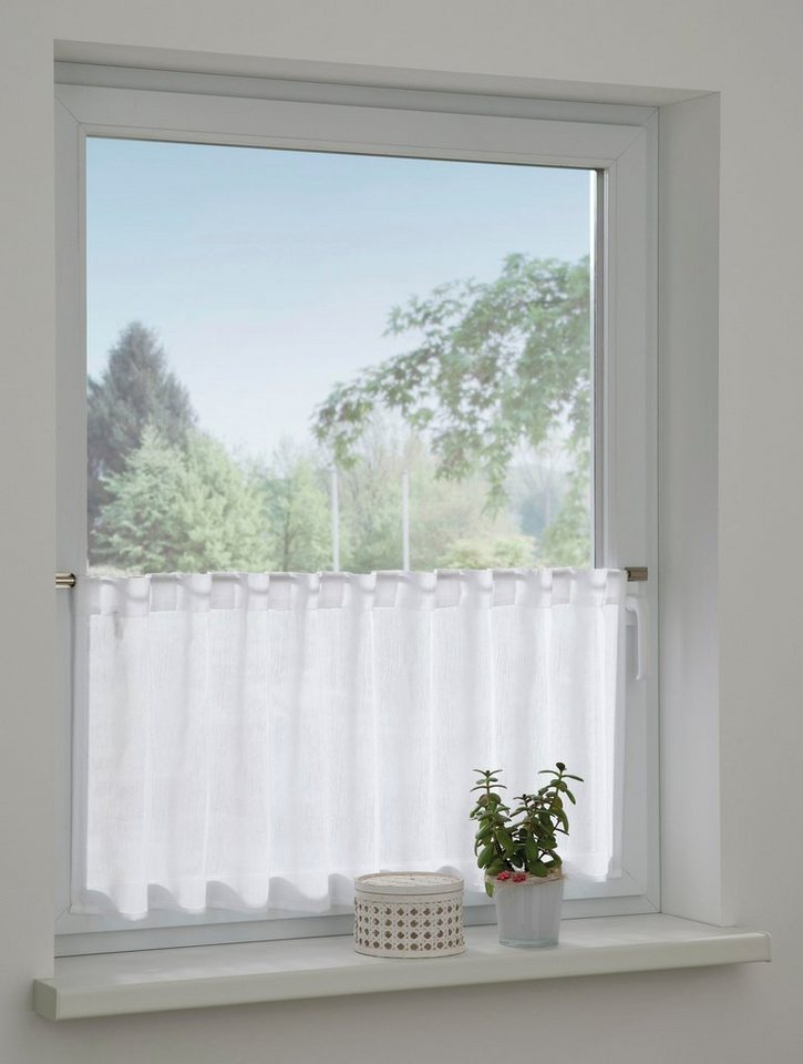GARDINIA Gardine Bistrogardine Jacquard-Voile, (1 St), transparent, transparent, Polyester, Stoff Jaquard-Voile von GARDINIA