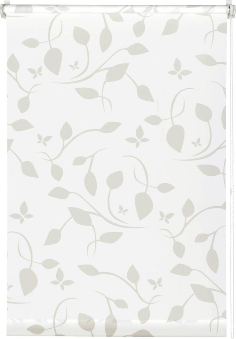 Gardinia EasyFix Rollo mit Blättern weiß beige 100 x 150 cm von GARDINIA
