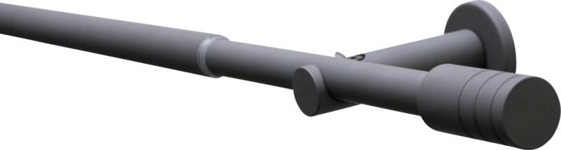 Gardinia Gardinenstangen-Set Elba Zylinder 1-Lauf Ø 16-19 mm Steingrau 190 cm - 340 cm von GARDINIA