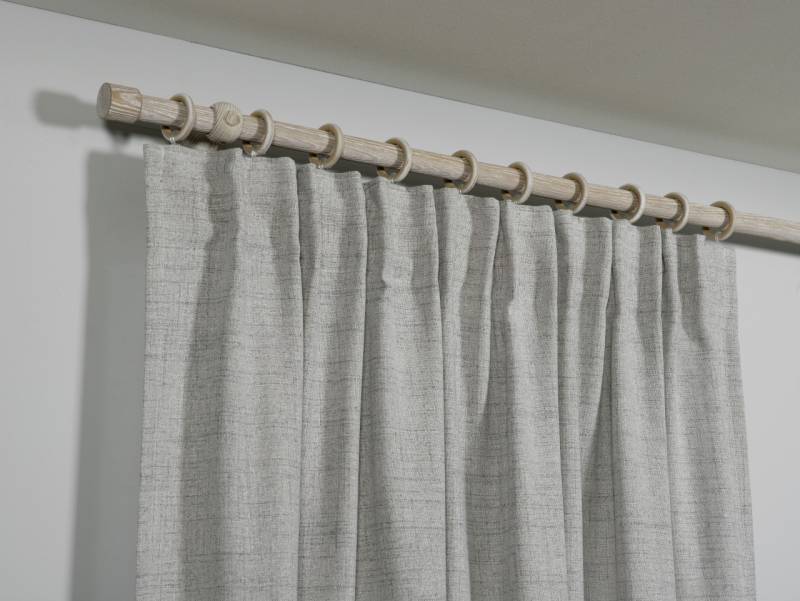 Gardinia Holz-Gardinenstangen-Set Shorty 1-Lauf Ø 25 mm Castell-Eiche 160 cm von GARDINIA