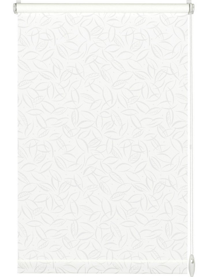 Rollo Gardinia EasyFix Rollo mit Blättern weiß 100 x 150, GARDINIA von GARDINIA