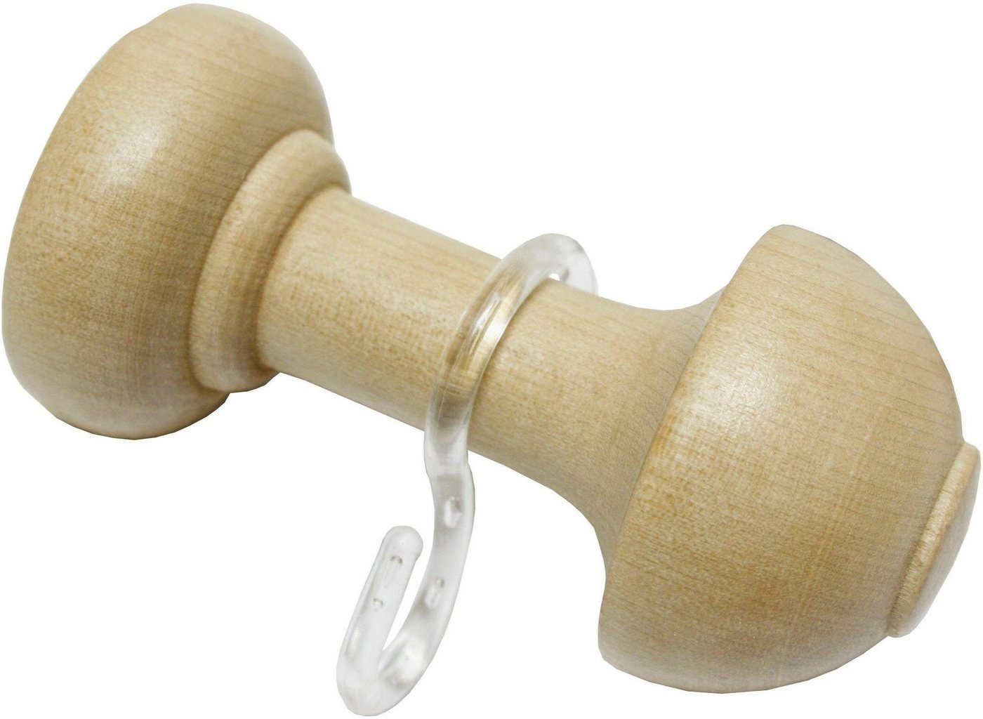 Schalhalter Schalhalter mit Haken, Holz, GARDINIA, Gardinen, (1-tlg), Serie Gardinenstangen-Set Lugano Classic Ø 28 mm von GARDINIA