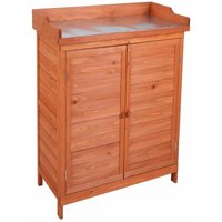 Außenschrank Gardiun Ally 75x40x94 cm für den Garten, Fichtenholz, Behandelt mit Öko-Farbe und Arbeitsplatte aus Verzinktem Stahl von GARDIUN