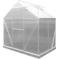 Gewächshaus Gardiun Lunada Polycarbonat/Aluminium 2 Module 2,46 m² 125x193x190 cm mit Fundament von GARDIUN