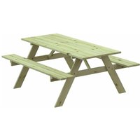 Gardiun - Picknicktisch aus behandeltem Holz 28 mm mit Bank 177x151x77 cm 6/8 Personen von GARDIUN