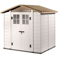 Gartenhaus aus Harz Gardiun Tuscany Evo 200 4 m² 220x181x216 cm Weiß/Beige von GARDIUN