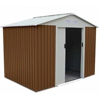 Gardiun - Gartenhaus aus Metall Cambridge 4,72 m² Außenfläche 261x181x198 cm Verzinkter Stahl Braun von GARDIUN