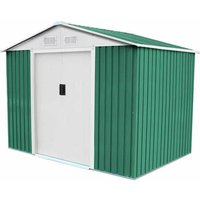 Gartenhaus aus Metall Gardiun Cambridge 4,72 m² Außenfläche 261x181x198 cm Verzinkter Stahl Grün von GARDIUN