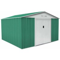 Gartenhaus aus Metall Gardiun Coventry 9,66 m² Außenfläche 321x301x205 cm Verzinkter Stahl Grün Gartenhaus aus Metall Gardiun Coventry 9,66 m² Außenfläche 321x301x205 cm Verzinkter Stahl Grün von GARDIUN