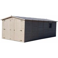 Holzgarage Gardiun Mikhail II 20 m² Außenfläche 324x616x192/222 cm von GARDIUN