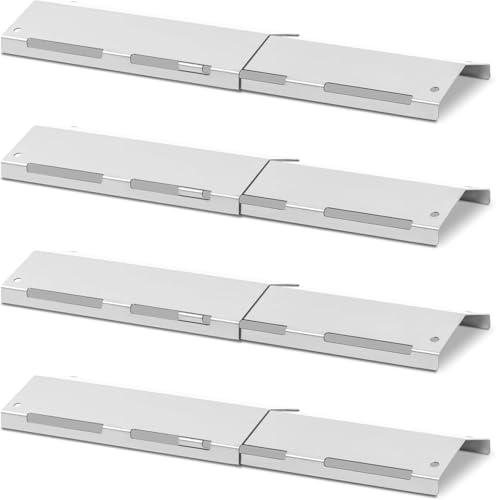 gardivo Aromaschienen verstellbar Edelstahl Premium Universal gasgrill Brennerabdeckung einstellbar Flavorizer Bars zubehör hitzeschild Brennerabdeckung Flammenblech Flammenverteiler (4) von gardivo