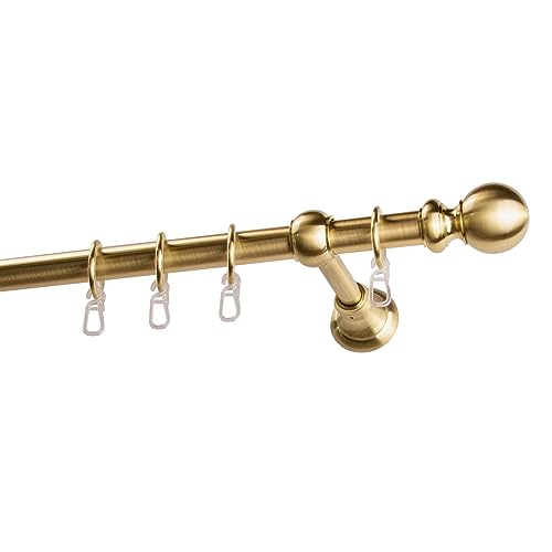 Garesa Gardinenstange Andrea Ø 20mm, 1-läufig, Messing, matt I Stabile Vorhangstange inkl. Ringe + Faltenlegehaken I Mit Endknopf Kugel lang I 160cm Garesa Gardinenstange Andrea Ø 20mm, 1-läufig, Messing, matt I Stabile Vorhangstange inkl. Ringe + Faltenlegehaken I Mit Endknopf Kugel lang I 160cm von GARESA schönes fürs Fenster
