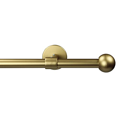 Garesa Gardinenstange Bolti Ø 16mm, 1-läufig, Gold, matt I Stabile Vorhangstange ohne Ringe I Mit Endknopf Kugel I Für mittelschwere Vorhänge I 260cm von GARESA schönes fürs Fenster
