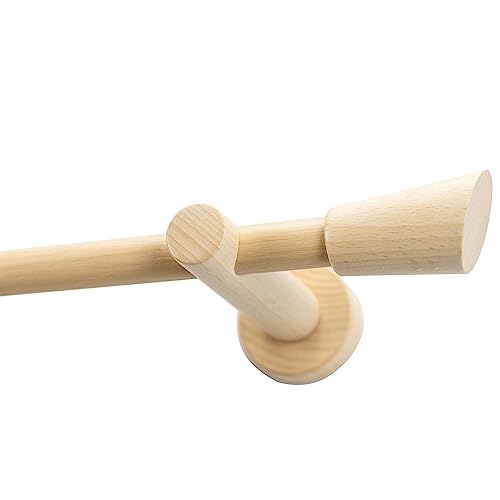 Garesa Gardinenstange Molis Ø 20mm, 1-läufig, Natur I Stabile Vorhangstange ohne Ringe I Mit Endknopf Keil I Auch für mittelschwere Vorhänge I 420cm Garesa Gardinenstange Molis Ø 20mm, 1-läufig, Natur I Stabile Vorhangstange ohne Ringe I Mit Endknopf Keil I Auch für mittelschwere Vorhänge I 420cm von GARESA schönes fürs Fenster