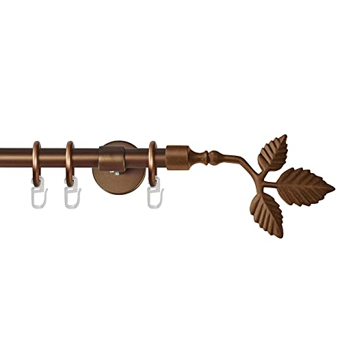 Garesa Gardinenstange Rustika Ø 16mm, 1-läufig, Bronze I Rustikale Vorhangstange aus Metall inkl. Ringe + Faltenlegehaken I Mit Endknopf Blatt I 200cm Garesa Gardinenstange Rustika Ø 16mm, 1-läufig, Bronze I Rustikale Vorhangstange aus Metall inkl. Ringe + Faltenlegehaken I Mit Endknopf Blatt I 200cm von GARESA schönes fürs Fenster