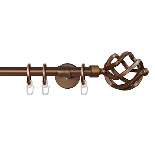 Garesa Gardinenstange Rustika Ø 16mm, 1-läufig, Bronze I Rustikale Vorhangstange aus Metall inkl. Ringe + Faltenlegehaken I Mit Endknopf Korb I 220cm Garesa Gardinenstange Rustika Ø 16mm, 1-läufig, Bronze I Rustikale Vorhangstange aus Metall inkl. Ringe + Faltenlegehaken I Mit Endknopf Korb I 220cm von GARESA schönes fürs Fenster