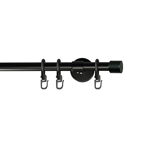 Garesa Gardinenstange Rustika Ø 16mm, 1-läufig, Schwarz I Rustikale Vorhangstange aus Metall inkl. Ringe + Faltenlegehaken I Mit Endknopf Kappe I 150cm Garesa Gardinenstange Rustika Ø 16mm, 1-läufig, Schwarz I Rustikale Vorhangstange aus Metall inkl. Ringe + Faltenlegehaken I Mit Endknopf Kappe I 150cm von GARESA schönes fürs Fenster