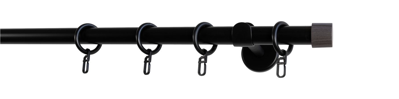 GARESA Gardinenstange Lina mit Kappe, 1-läufig, Wunschmaßlänge, mit Bohren, verschraubt, Vorhanggarnitur verlängerbar Wandmontage von GARESA