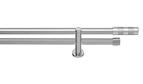GARESA Gardinenstangen, Metall, Edelstahl-Optik/Chrom, 120 cm von GARESA