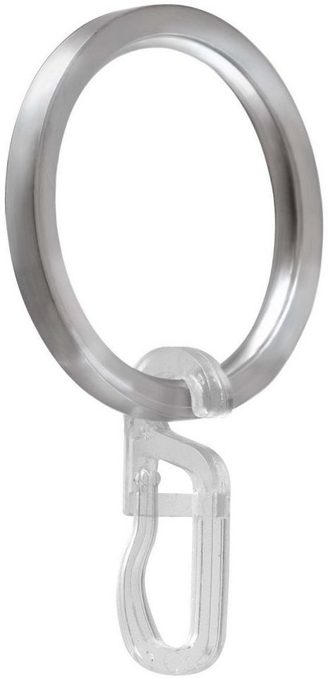 Gardinenring Ring mit Haken, GARESA, Gardinenstangen, (20-St), für Durchmesser bis 20mm, Aluminium, einfache Montage von GARESA