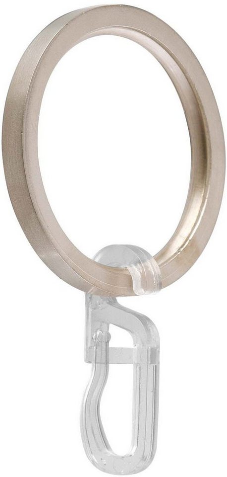 Gardinenring Ring mit Haken, GARESA, Gardinenstangen, (20-St), für Durchmesser bis 20mm, Aluminium, einfache Montage von GARESA