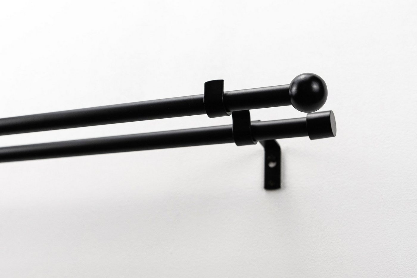 Gardinenstange BOLTI mit offenem Träger, GARESA, Ø 16 mm, 2-läufig, Wunschmaßlänge, Vorhanggarnitur, verlängerbar, Wandmontage, ohne Ringe von GARESA