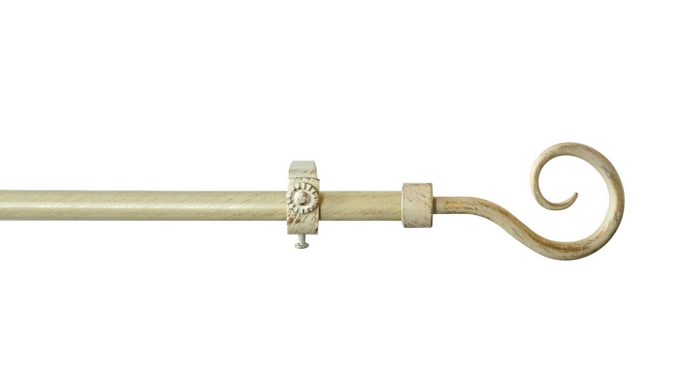 Gardinenstange Clara, GARESA, Ø 16 mm, 1-läufig, Wunschmaßlänge, verschraubt, Vorhanggarnitur, mit Ringe und Haken, verlängerbar, edelstahl optik von GARESA