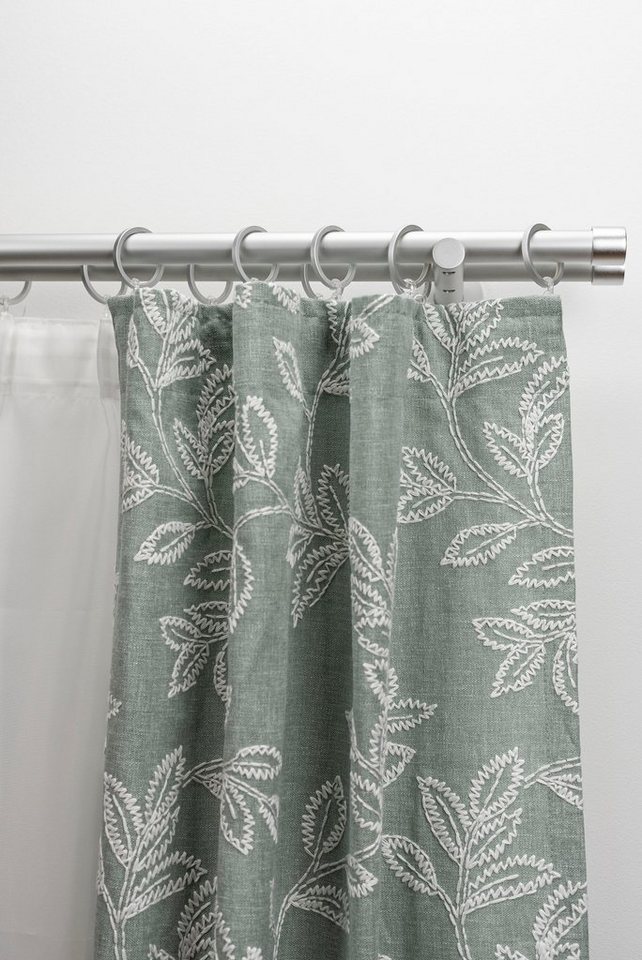 GARESA Gardinenstange EASY, Ø 20 mm, 2-läufig, Wunschmaßlänge, mit Bohren, verschraubt, Aluminium, Vorhanggarnitur, verlängerbar, Wandmont., Endkappe, Alu, mit Ringe von GARESA