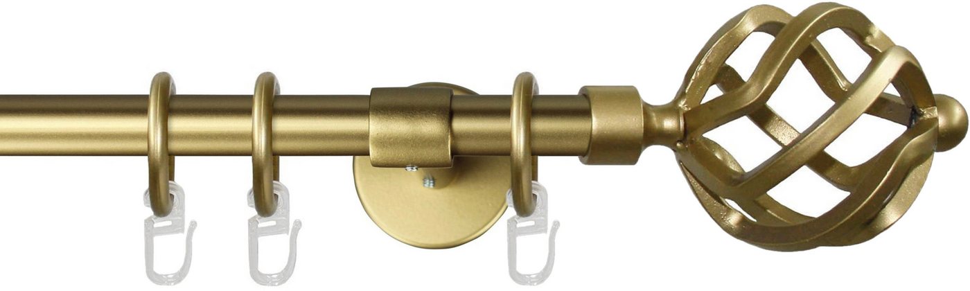 GARESA Gardinenstange RUSTIKA, Ø 16 mm, 1-läufig, Wunschmaßlänge, verschraubt, Metall, rustikale Vorhanggarnitur, verlängerbar, m. Ringe, Endknopf Korb GARESA Gardinenstange RUSTIKA, Ø 16 mm, 1-läufig, Wunschmaßlänge, verschraubt, Metall, rustikale Vorhanggarnitur, verlängerbar, m. Ringe, Endknopf Korb von GARESA