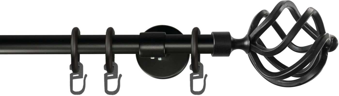 GARESA Gardinenstange RUSTIKA, Ø 16 mm, 1-läufig, Wunschmaßlänge, verschraubt, Metall, rustikale Vorhanggarnitur, verlängerbar, m. Ringe, Endknopf Korb GARESA Gardinenstange RUSTIKA, Ø 16 mm, 1-läufig, Wunschmaßlänge, verschraubt, Metall, rustikale Vorhanggarnitur, verlängerbar, m. Ringe, Endknopf Korb von GARESA