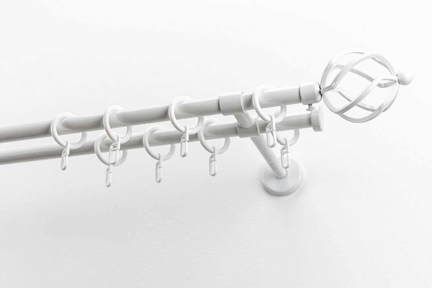 GARESA Gardinenstange RUSTIKA, Ø 16 mm, 2-läufig, Wunschmaßlänge, verschraubt, Metall, rustikale Vorhanggarnitur, verlängerbar, m. Ringe, Endknopf Korb GARESA Gardinenstange RUSTIKA, Ø 16 mm, 2-läufig, Wunschmaßlänge, verschraubt, Metall, rustikale Vorhanggarnitur, verlängerbar, m. Ringe, Endknopf Korb von GARESA