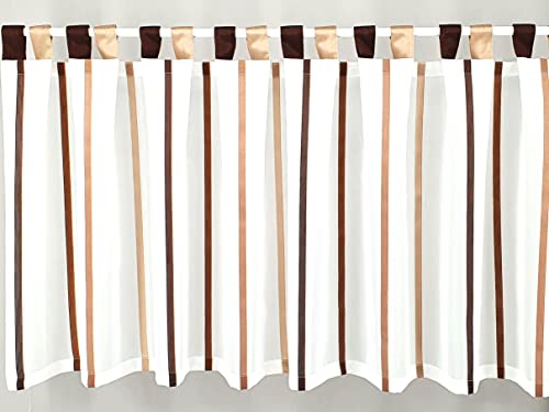 GARIMO Schlaufen-Scheibengardine mit braunen Streifen 4-farbig 50 cm hoch 126cm breit von GARIMO
