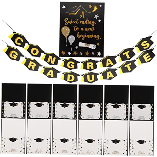 GARIOUANS 1 Satz Abschlussfeier Dekoration Beschreibbare Tischkarten Goldene Abschluss Hängedekorationen und Glückwunsch Schild für Unvergessliche Graduation Partys GARIOUANS 1 Satz Abschlussfeier Dekoration Beschreibbare Tischkarten Goldene Abschluss Hängedekorationen und Glückwunsch Schild für Unvergessliche Graduation Partys von GARIOUANS