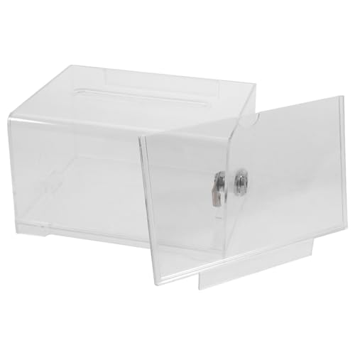 GARIOUANS 1 Satz Transparente Abstimmungsbox mit Schloss Multifunktionale Spendenbox für Vorschläge und Spenden aus Langlebigem Acryl für Wohltätigkeitsaktionen und Meinungsäußerungen von GARIOUANS