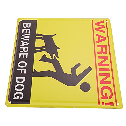 GARIOUANS 1 Stück Vorsicht Hund Warnschild Retro Blechschild für Garten Vorgebohrten Löchern für und Außenbereich Klare Sichtbarkeit Langlebige Materialien von GARIOUANS