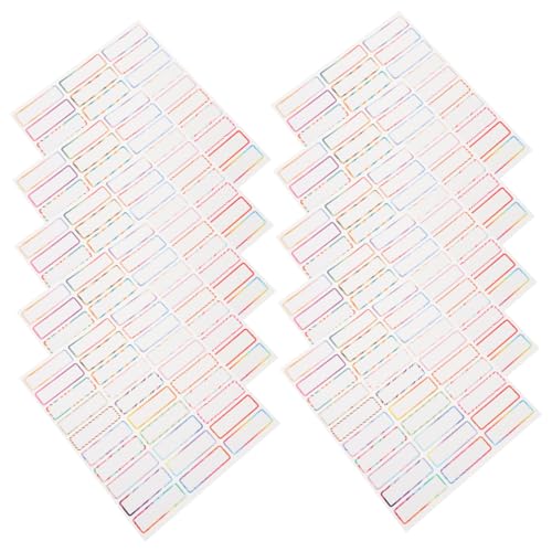 GARIOUANS 10 Blatt Bunte Wasserdichte Handbeschreibbare Namensetiketten Aufkleber für Klassifizierung Kleine Stickerlabels Vielseitig für Becher Taschen Ordner GARIOUANS 10 Blatt Bunte Wasserdichte Handbeschreibbare Namensetiketten Aufkleber für Klassifizierung Kleine Stickerlabels Vielseitig für Becher Taschen Ordner von GARIOUANS