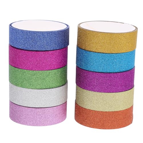 GARIOUANS 10 Rollen Glitzer Washi Tapes Bunte DIY Klebebänder für Scrapbooking Handbücher und Kreative Dekorationen Farben Glitzer Edition GARIOUANS 10 Rollen Glitzer Washi Tapes Bunte DIY Klebebänder für Scrapbooking Handbücher und Kreative Dekorationen Farben Glitzer Edition von GARIOUANS