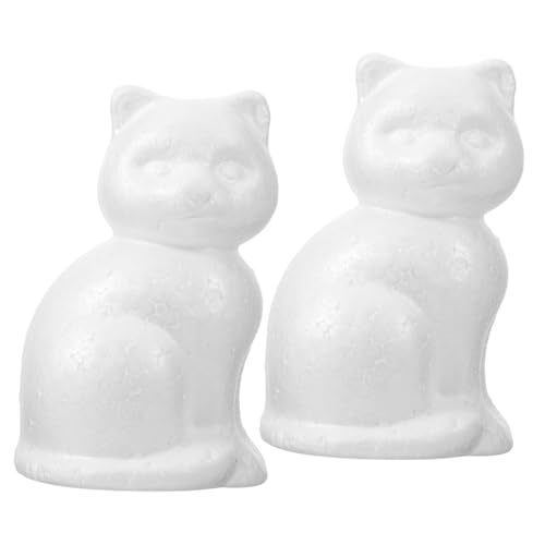 GARIOUANS 10 Stück Kätzchen Styropor Embryos Ungemalte DIY Bastelmaterialien für Kreative Projekte für Partys und Dekorationen Große Katzenformen von GARIOUANS
