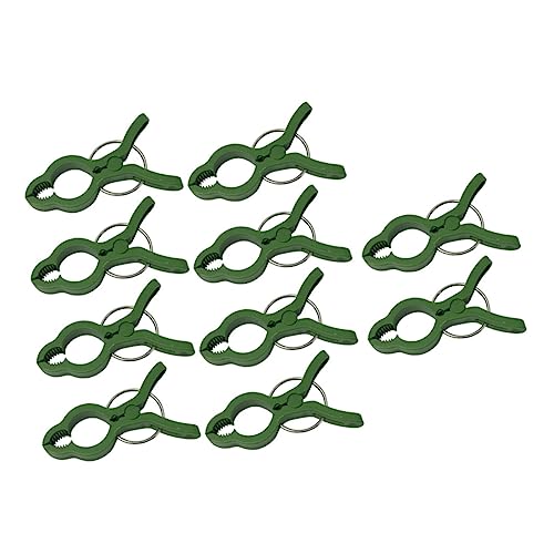 GARIOUANS 10 Stück Pflanzenclips Grün Kunststoff Pflanzensicherung Klammern Flexibel Langlebig für Garten Blumen Orchideen Rankpflanzen Befestigung Stängelstützen von GARIOUANS