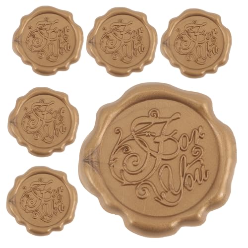 GARIOUANS 10 Stück Selbstklebende Wachssiegel Aufkleber Retro Stil Dekorative Briefumschlag Siegel Sticker für Hochzeitseinladungen Geschenke und Bastelprojekte Vintage Kupferfarben von GARIOUANS
