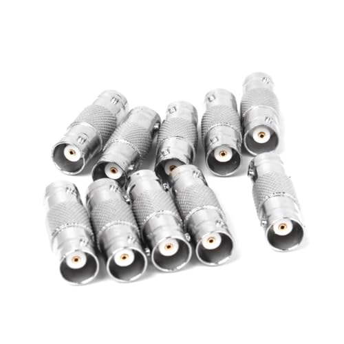 GARIOUANS 10 Stück Teiliges Koaxial Buchsen Kabeladapter aus Aluminiumlegierung Langlebiger Koaxial Verbindungsadapter Sichere Verbindung für Cctv und Dvr Kameras Weiblicher von GARIOUANS