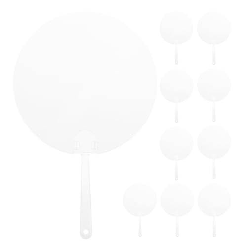 GARIOUANS 10 Stück Teiliges Runde Handventilatoren Transparent Leer zum Bemalen Multifunktionale DIY fächer für Bühnenperformance Dekoration und Bastelprojekte GARIOUANS 10 Stück Teiliges Runde Handventilatoren Transparent Leer zum Bemalen Multifunktionale DIY fächer für Bühnenperformance Dekoration und Bastelprojekte von GARIOUANS