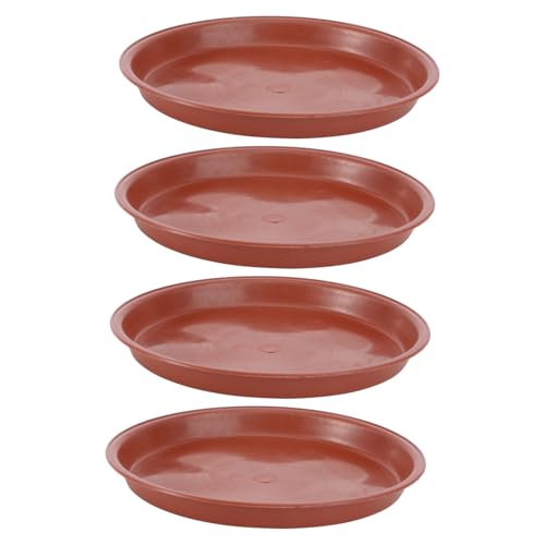 GARIOUANS 10 Stück Teiliges Runde Kunststoff Blumentopfuntersetzer Ømm Rot Hitzebeständig rutschfest Strapazierfähig als Pflanzentopf Abtropfschale für Garten Balkon und Innenbereich von GARIOUANS