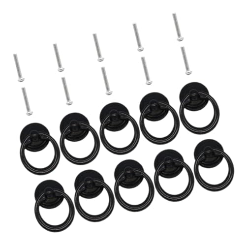 GARIOUANS 10 Stück Teiliges Vintage Schrankgriffe aus Metall Runde Pull Handles für Kommoden und Küchenschränke Schwarz Dekorative Möbelknöpfe für DIY Projekte von GARIOUANS