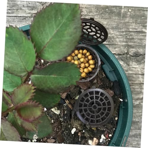 GARIOUANS 100 Stück Bonsai Düngerbox Kunststoff mit Deckel Tragbarer Düngerbehälter für Orchideen Zimmerpflanzen Garten Schützt Dünger vor Vögeln und Wind S Schwarz von GARIOUANS