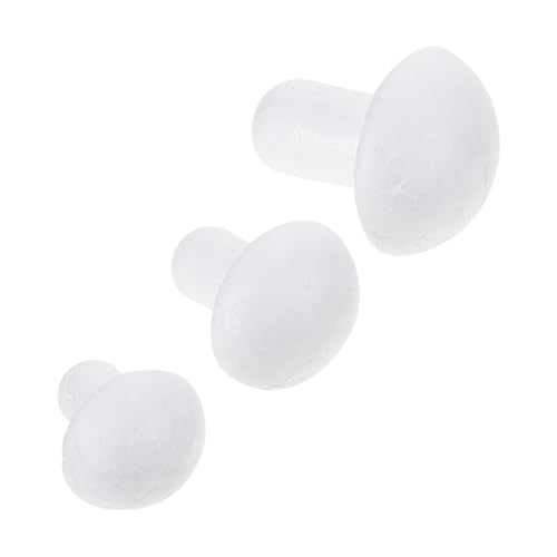 GARIOUANS 100 Stück Miniatur Schaumstoffpilze Weiß DIY Bemalbar Leichte Gartendekoration für Blumentöpfe Bonsai Pilz Figuren Wetterfest für Innen und Außen Vielseitige Pflanzenornamente von GARIOUANS